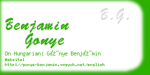 benjamin gonye business card